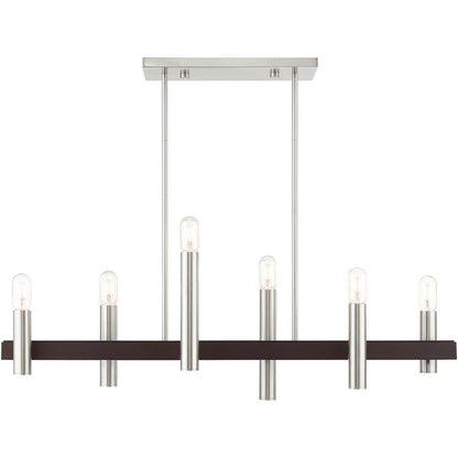 Bronze Six Light Metal Dimmable Chandelier With Shades HomeRoots