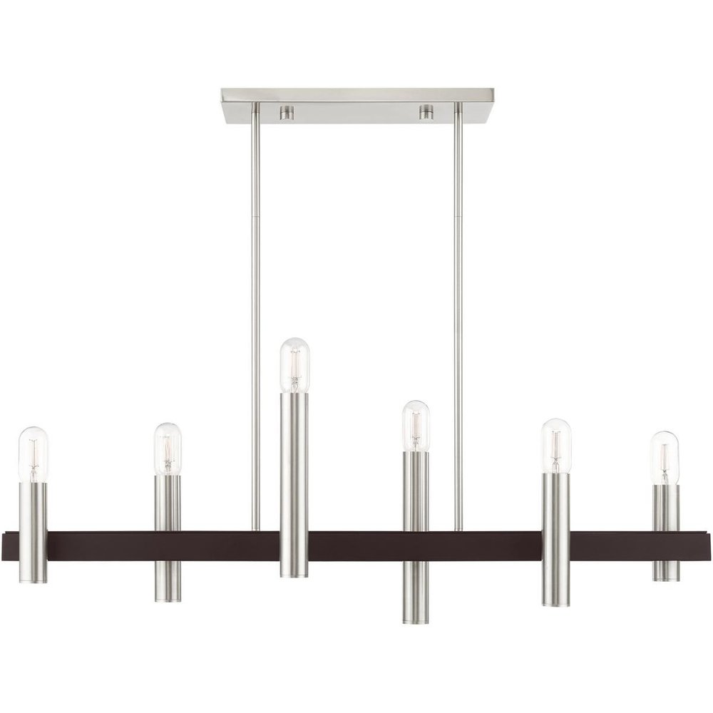 Bronze Six Light Metal Dimmable Chandelier With Shades HomeRoots