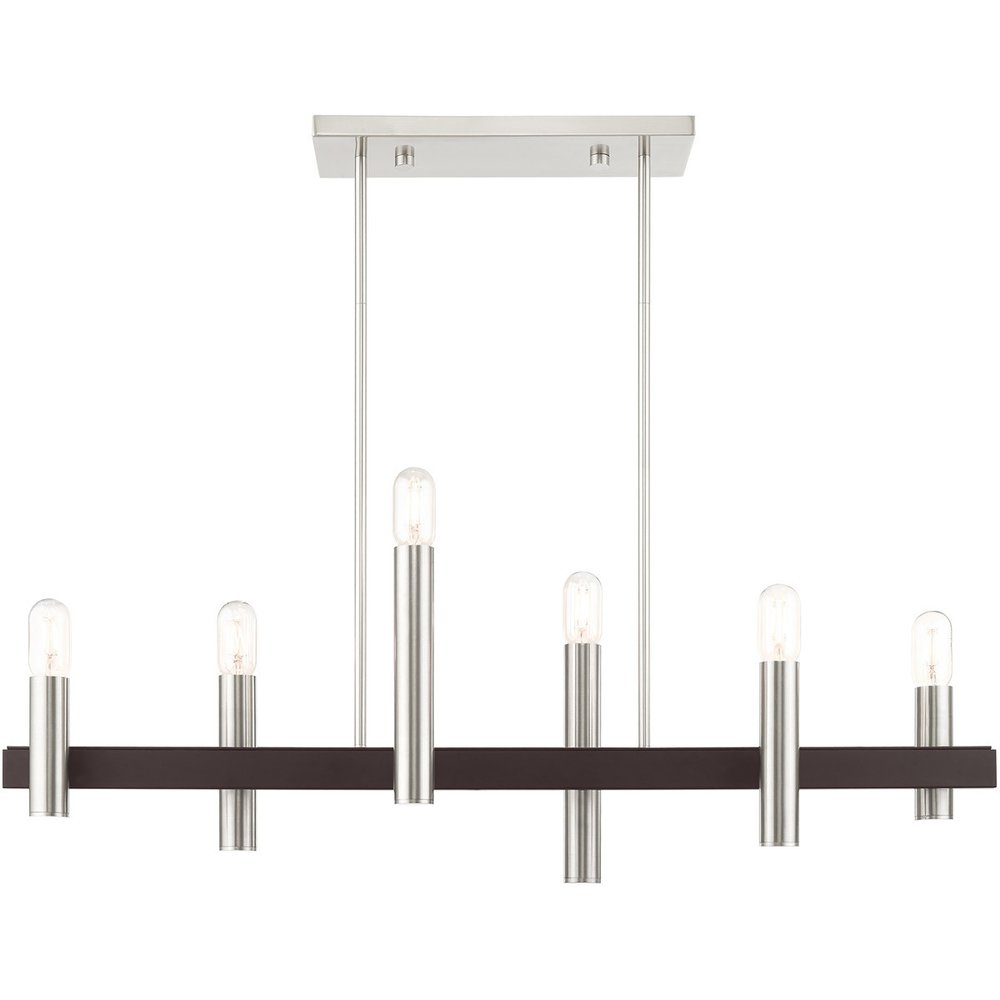Bronze Six Light Metal Dimmable Chandelier With Shades HomeRoots