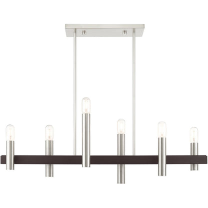 Bronze Six Light Metal Dimmable Chandelier With Shades HomeRoots