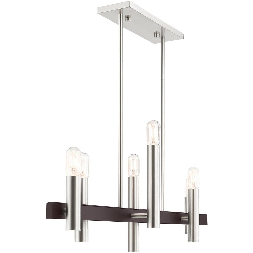Bronze Six Light Metal Dimmable Chandelier With Shades HomeRoots