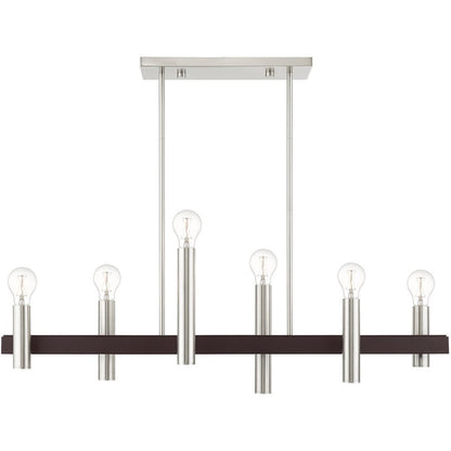 Bronze Six Light Metal Dimmable Chandelier With Shades HomeRoots