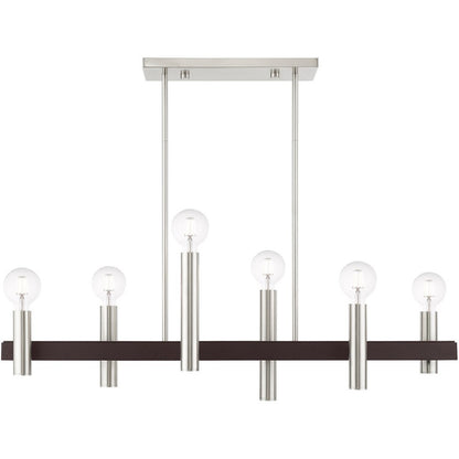 Bronze Six Light Metal Dimmable Chandelier With Shades HomeRoots
