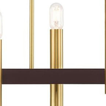 Bronze Eight Light Metal Dimmable Chandelier With Shades HomeRoots