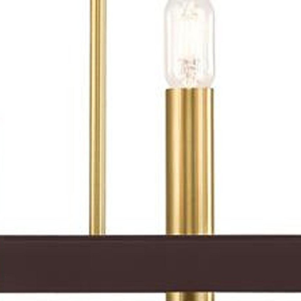 Bronze Eight Light Metal Dimmable Chandelier With Shades HomeRoots
