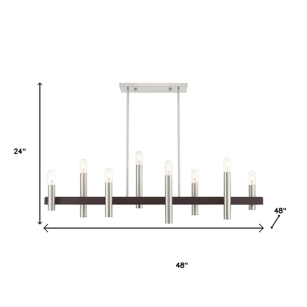 Bronze Eight Light Metal Dimmable Chandelier With Shades HomeRoots
