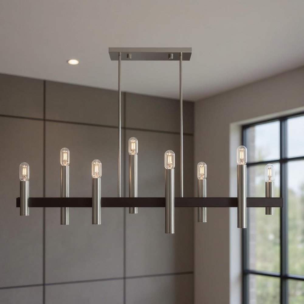 Bronze Eight Light Metal Dimmable Chandelier With Shades HomeRoots
