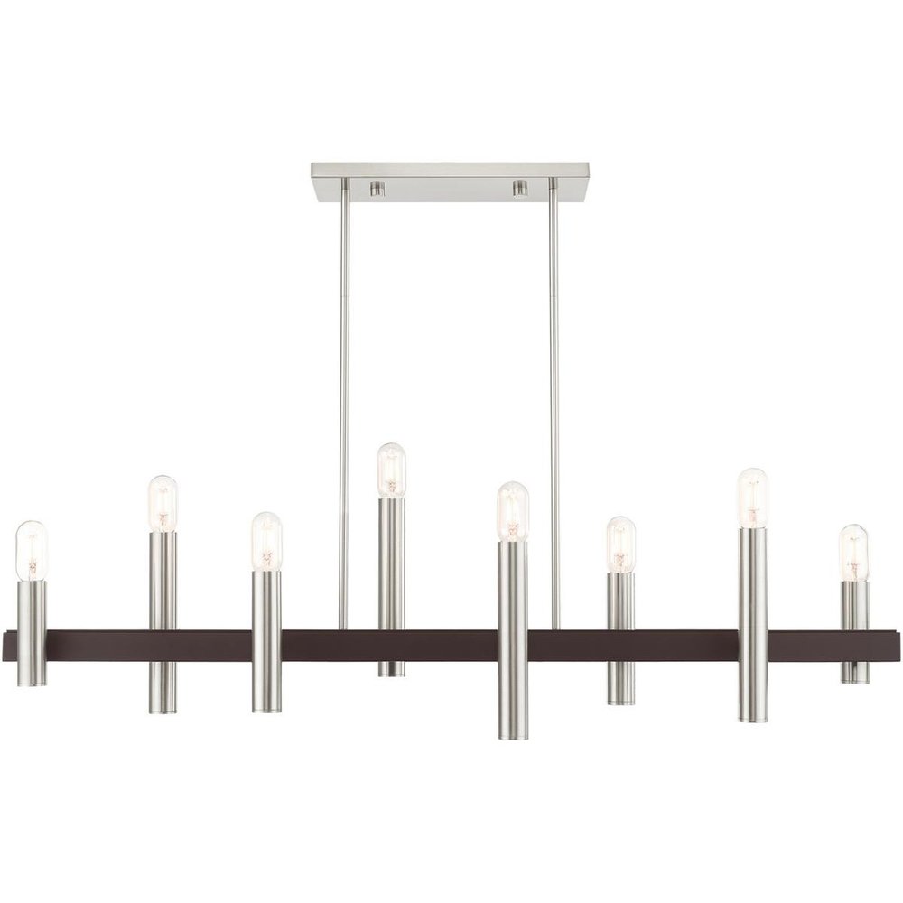 Bronze Eight Light Metal Dimmable Chandelier With Shades HomeRoots