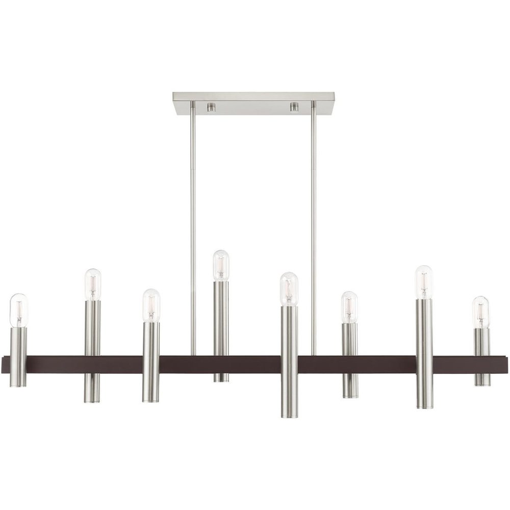 Bronze Eight Light Metal Dimmable Chandelier With Shades HomeRoots