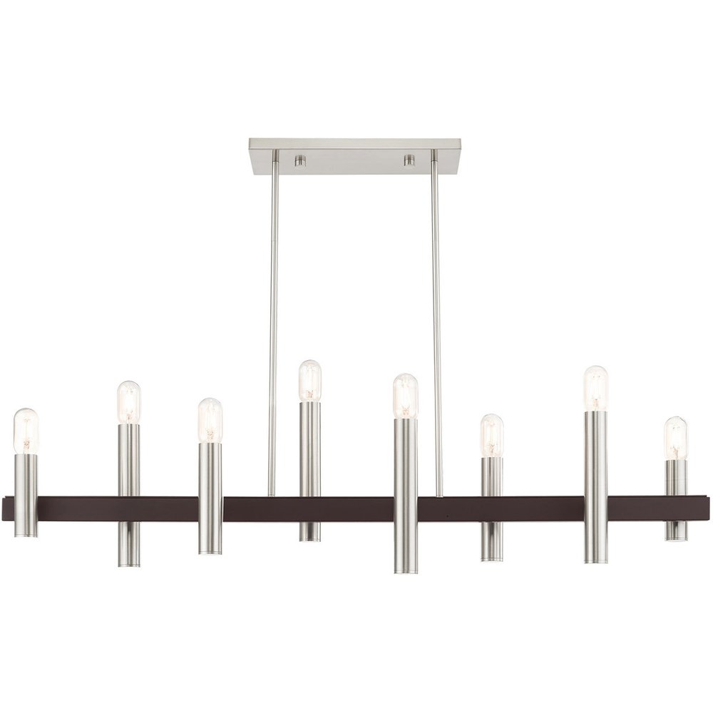Bronze Eight Light Metal Dimmable Chandelier With Shades HomeRoots