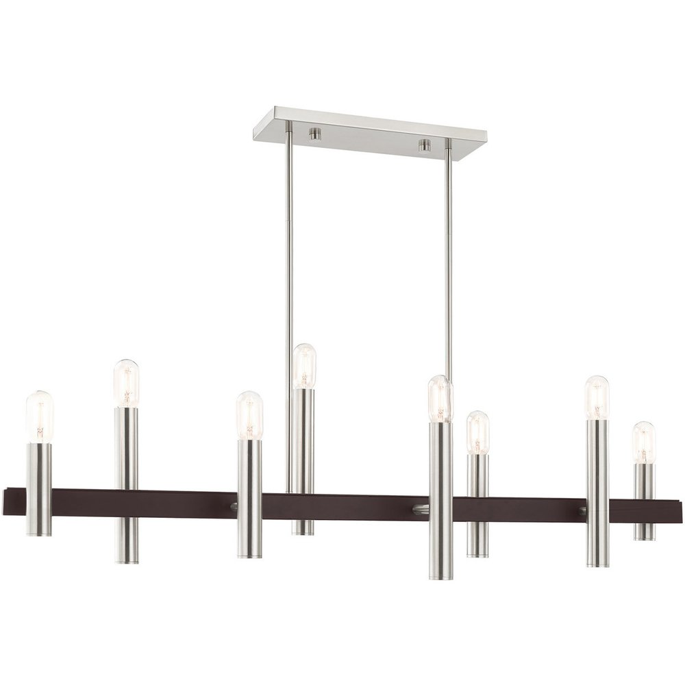 Bronze Eight Light Metal Dimmable Chandelier With Shades HomeRoots