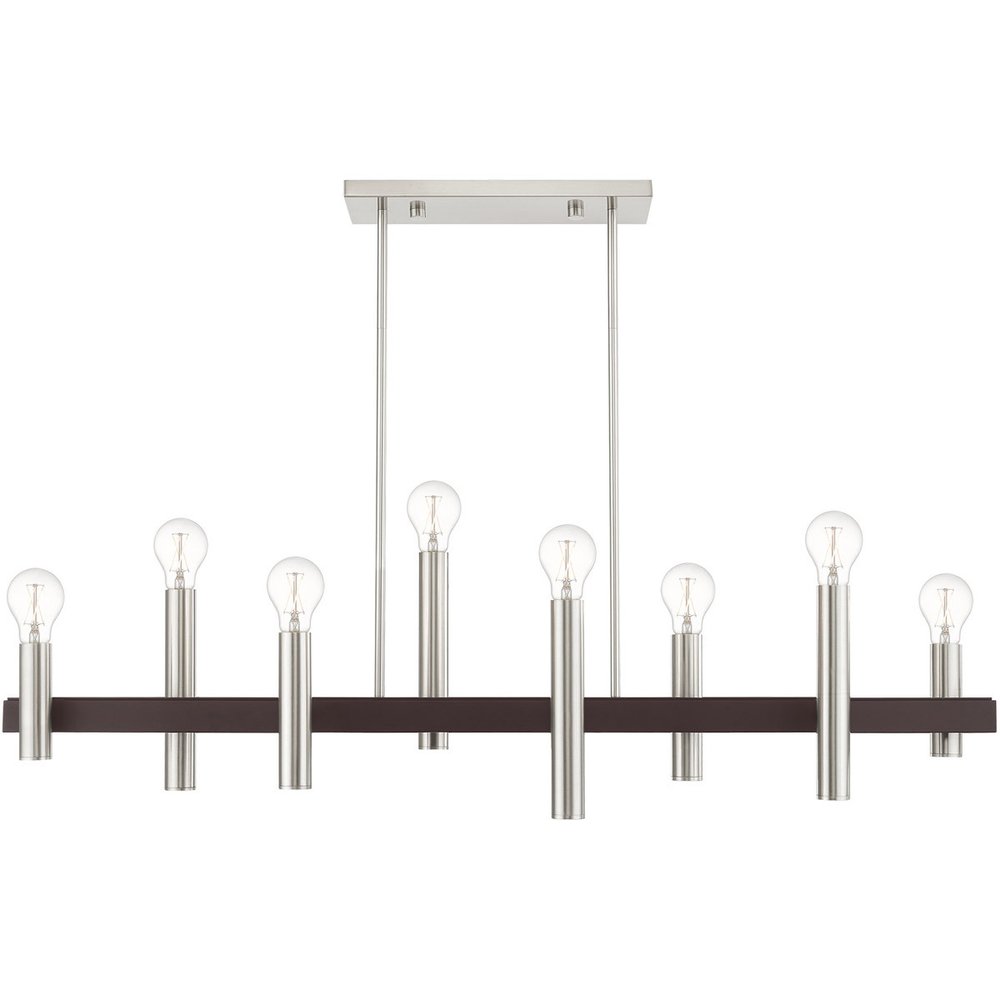 Bronze Eight Light Metal Dimmable Chandelier With Shades HomeRoots