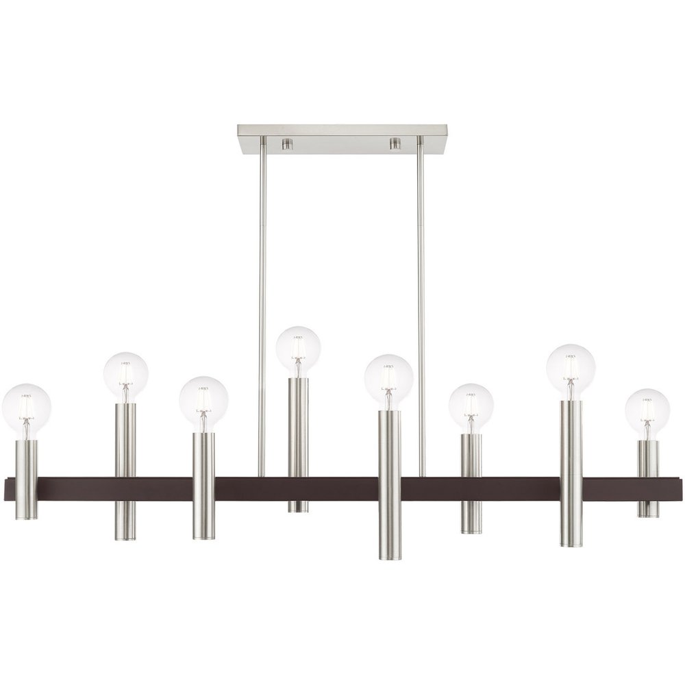 Bronze Eight Light Metal Dimmable Chandelier With Shades HomeRoots