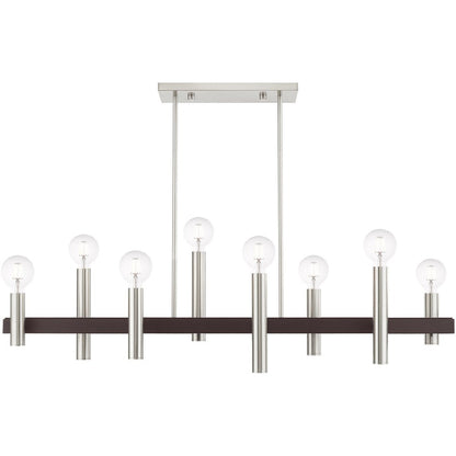 Bronze Eight Light Metal Dimmable Chandelier With Shades HomeRoots
