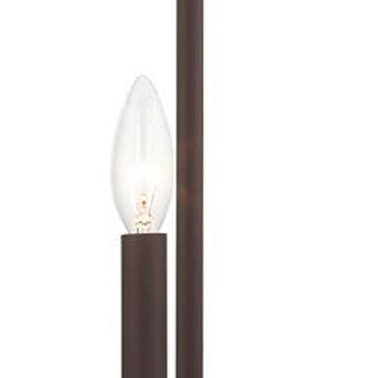 Bronze Three Light Metal Dimmable Chandelier With Shades HomeRoots