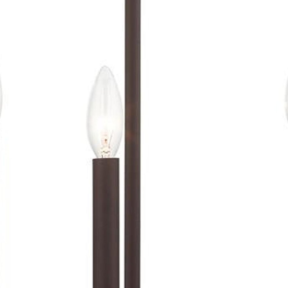 Bronze Three Light Metal Dimmable Chandelier With Shades HomeRoots