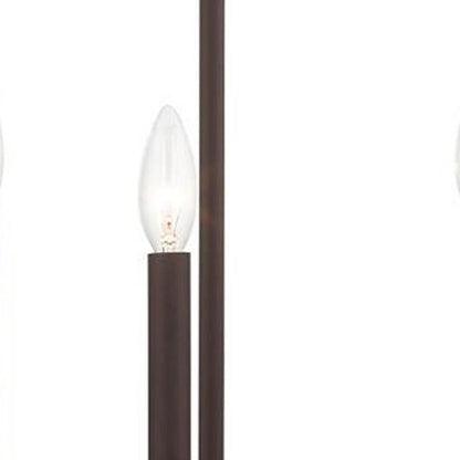 Bronze Three Light Metal Dimmable Chandelier With Shades HomeRoots