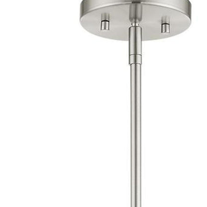 Nickel Three Light Metal Dimmable Chandelier With Shades HomeRoots