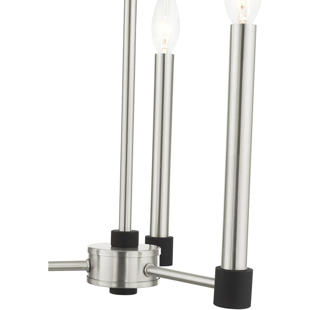 Nickel Three Light Metal Dimmable Chandelier With Shades HomeRoots