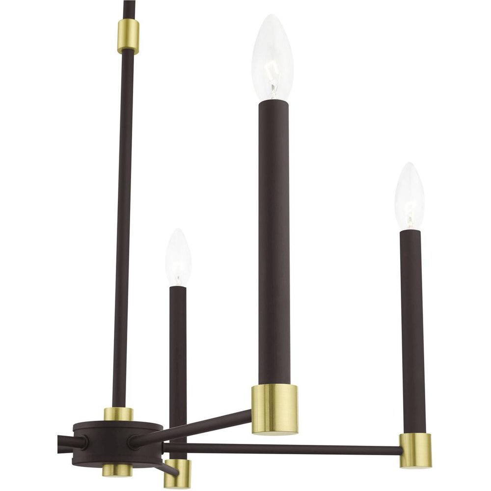Bronze Five Light Metal Dimmable Chandelier With Shades HomeRoots