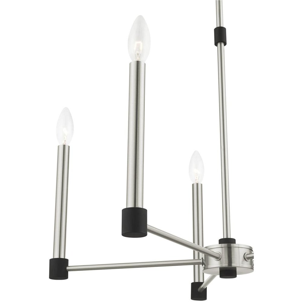 Nickel Five Light Metal Dimmable Chandelier With Shades HomeRoots