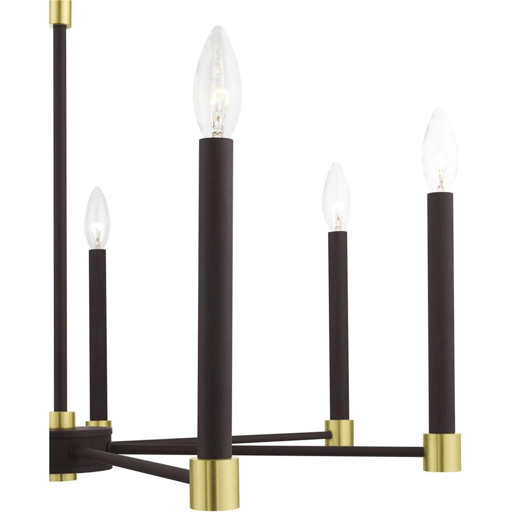 Bronze Seven Light Metal Dimmable Chandelier With Shades HomeRoots