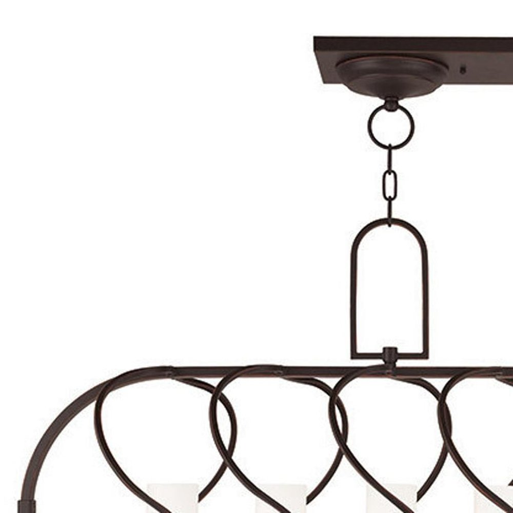Bronze Seven Light Metal Dimmable Chandelier With Shades HomeRoots