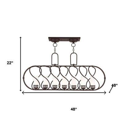 Bronze Seven Light Metal Dimmable Chandelier With Shades HomeRoots