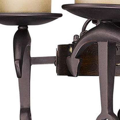 Bronze Six Light Metal Dimmable Chandelier With Shades HomeRoots
