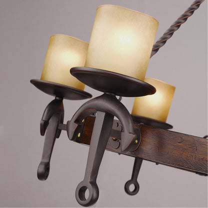 Bronze Six Light Metal Dimmable Chandelier With Shades HomeRoots