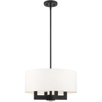 Black Four Light Metal Dimmable Chandelier With Shades HomeRoots
