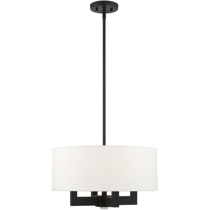 Black Four Light Metal Dimmable Chandelier With Shades HomeRoots