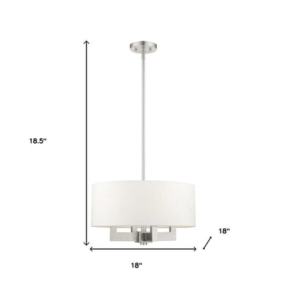 Nickel Four Light Metal Dimmable Chandelier With Shades HomeRoots