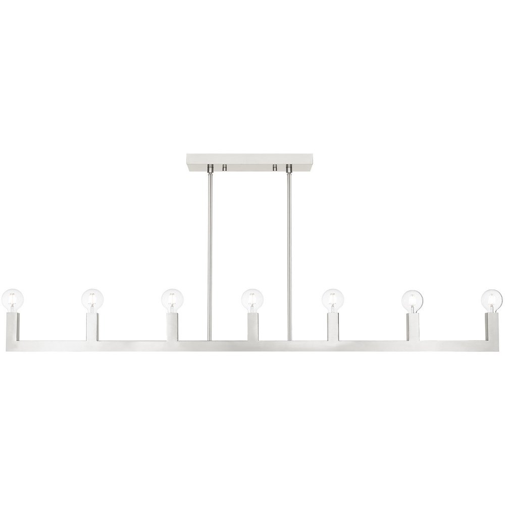 Nickel Seven Light Metal Dimmable Chandelier With Shades HomeRoots