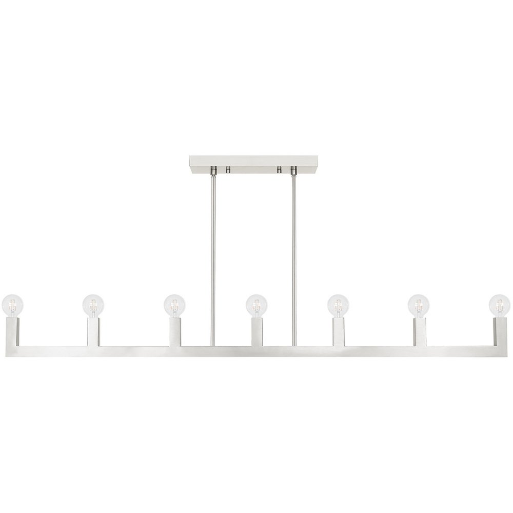 Nickel Seven Light Metal Dimmable Chandelier With Shades HomeRoots