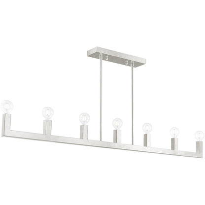 Nickel Seven Light Metal Dimmable Chandelier With Shades HomeRoots