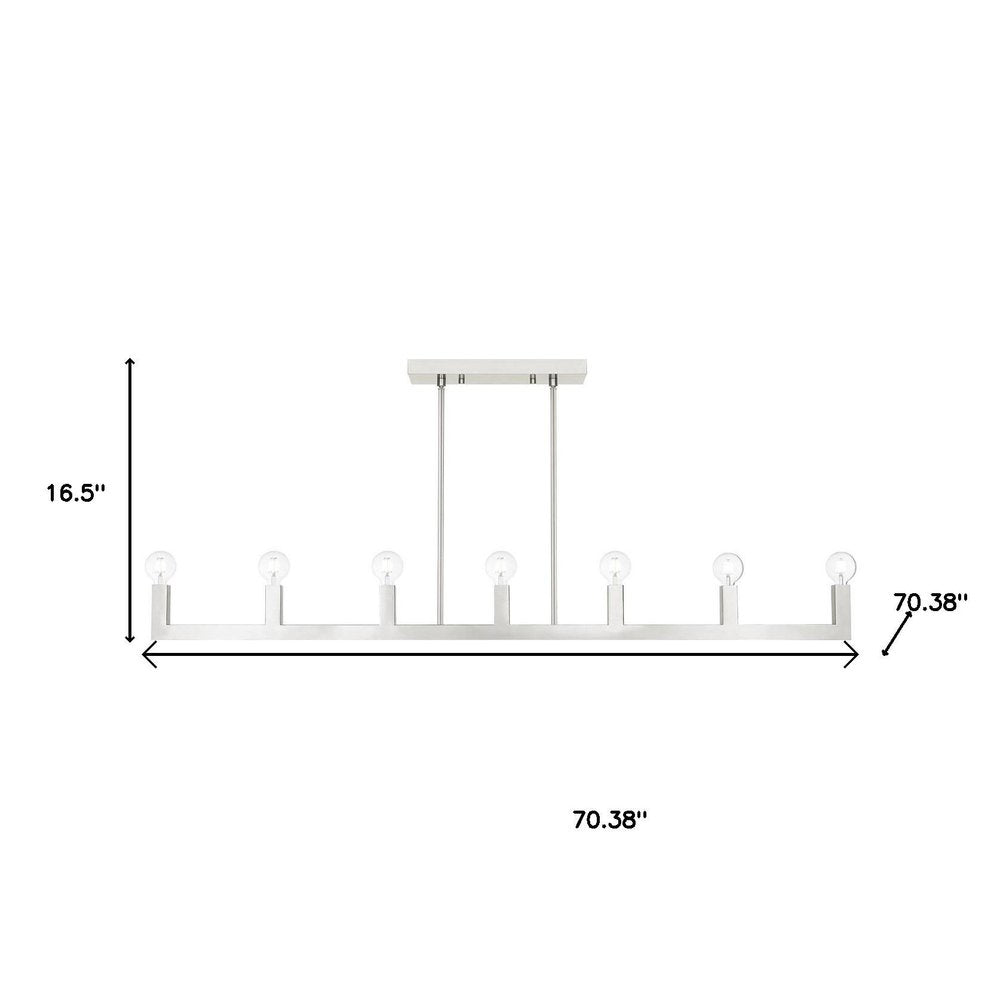Nickel Seven Light Metal Dimmable Chandelier With Shades HomeRoots