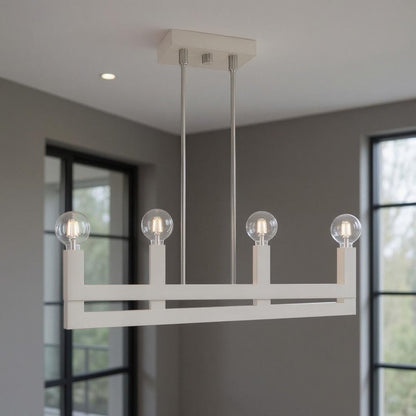 Nickel Four Light Metal Dimmable Chandelier With Shades HomeRoots