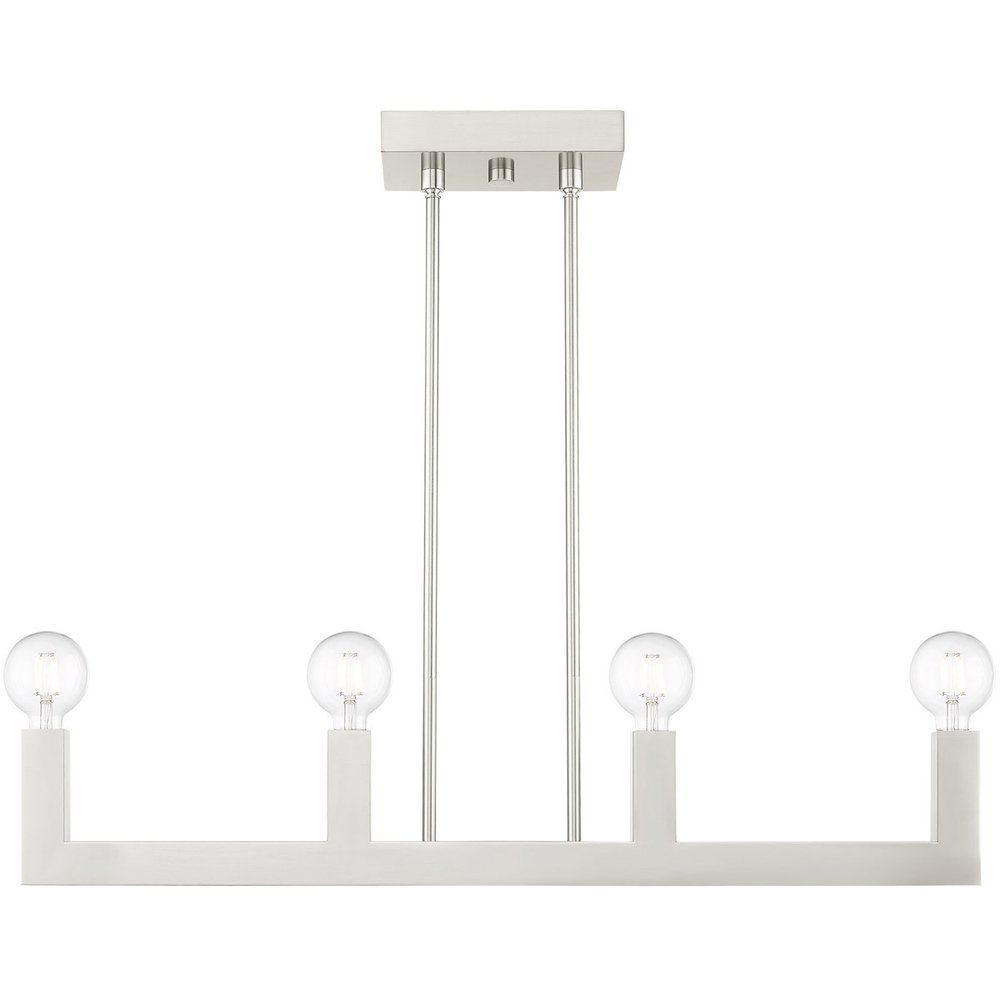 Nickel Four Light Metal Dimmable Chandelier With Shades HomeRoots