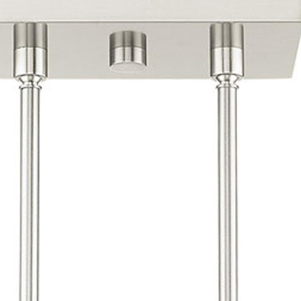 Nickel Four Light Metal Dimmable Chandelier With Shades HomeRoots