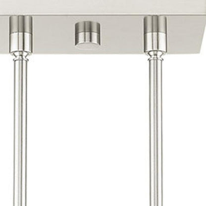 Nickel Four Light Metal Dimmable Chandelier With Shades HomeRoots