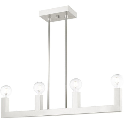 Nickel Four Light Metal Dimmable Chandelier With Shades HomeRoots