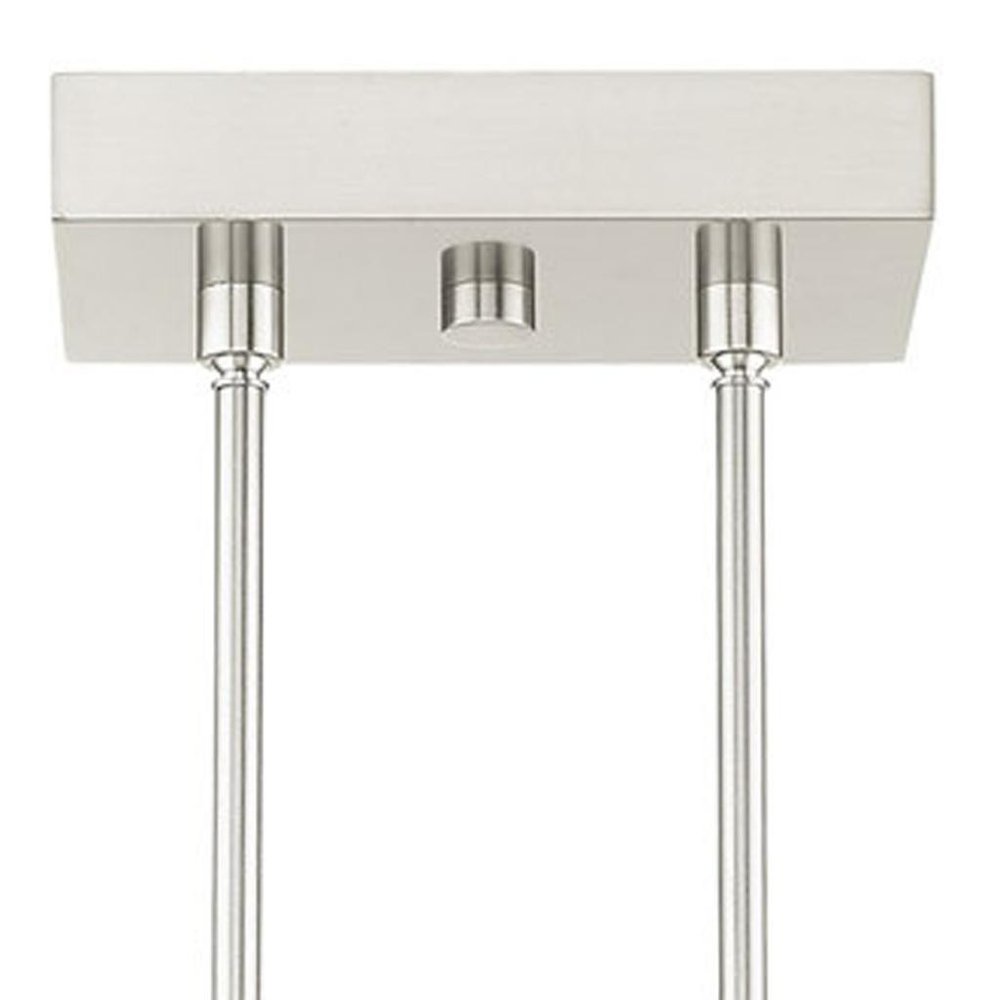 Nickel Four Light Metal Dimmable Chandelier With Shades HomeRoots