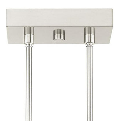 Nickel Four Light Metal Dimmable Chandelier With Shades HomeRoots