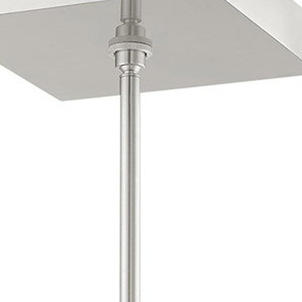 Nickel Four Light Metal Dimmable Chandelier With Shades HomeRoots