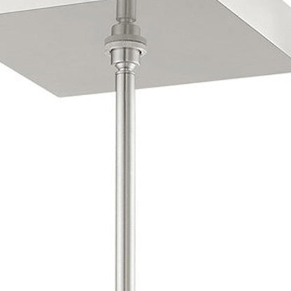 Nickel Four Light Metal Dimmable Chandelier With Shades HomeRoots