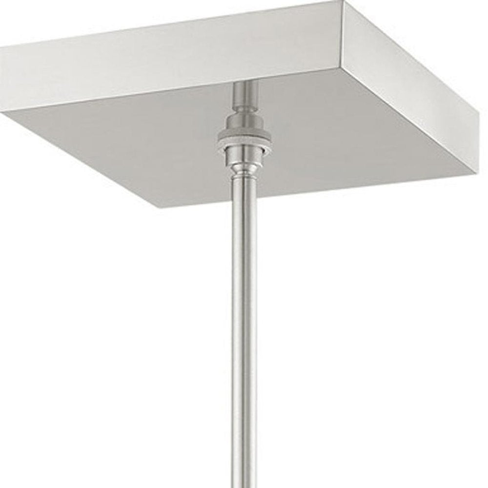 Nickel Four Light Metal Dimmable Chandelier With Shades HomeRoots