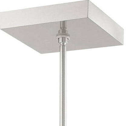 Nickel Four Light Metal Dimmable Chandelier With Shades HomeRoots