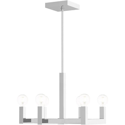 Silver Six Light Metal Dimmable Chandelier With Shades HomeRoots