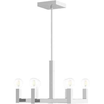 Silver Six Light Metal Dimmable Chandelier With Shades HomeRoots
